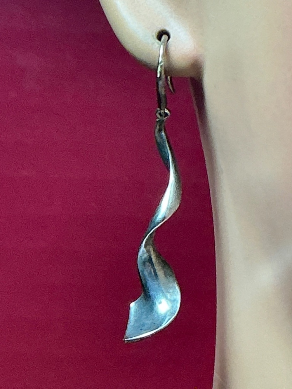 Tiffany & Co. Frank Gehry Orchid Dangle Earrings. Sterling Silver. 1.75” long